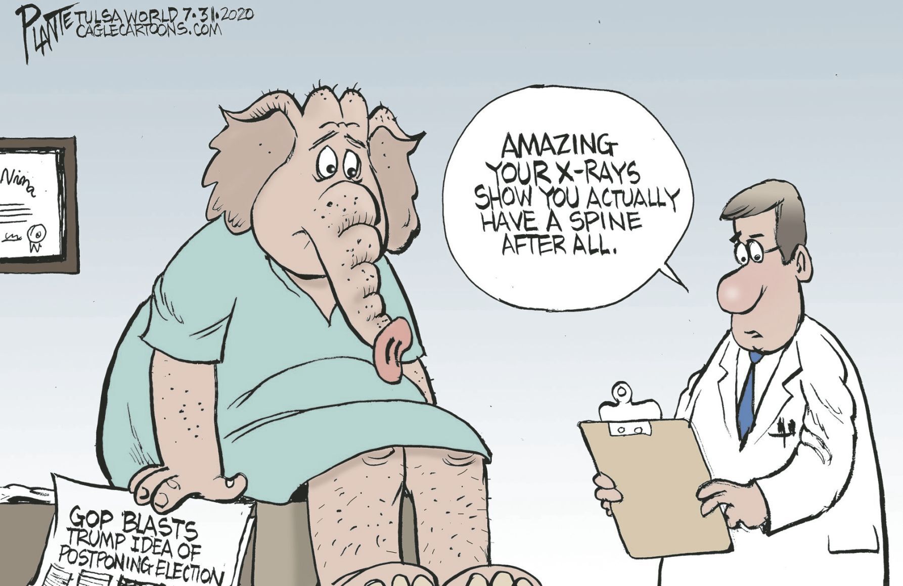 Bruce Plante Cartoon: GOP blasts Trump
